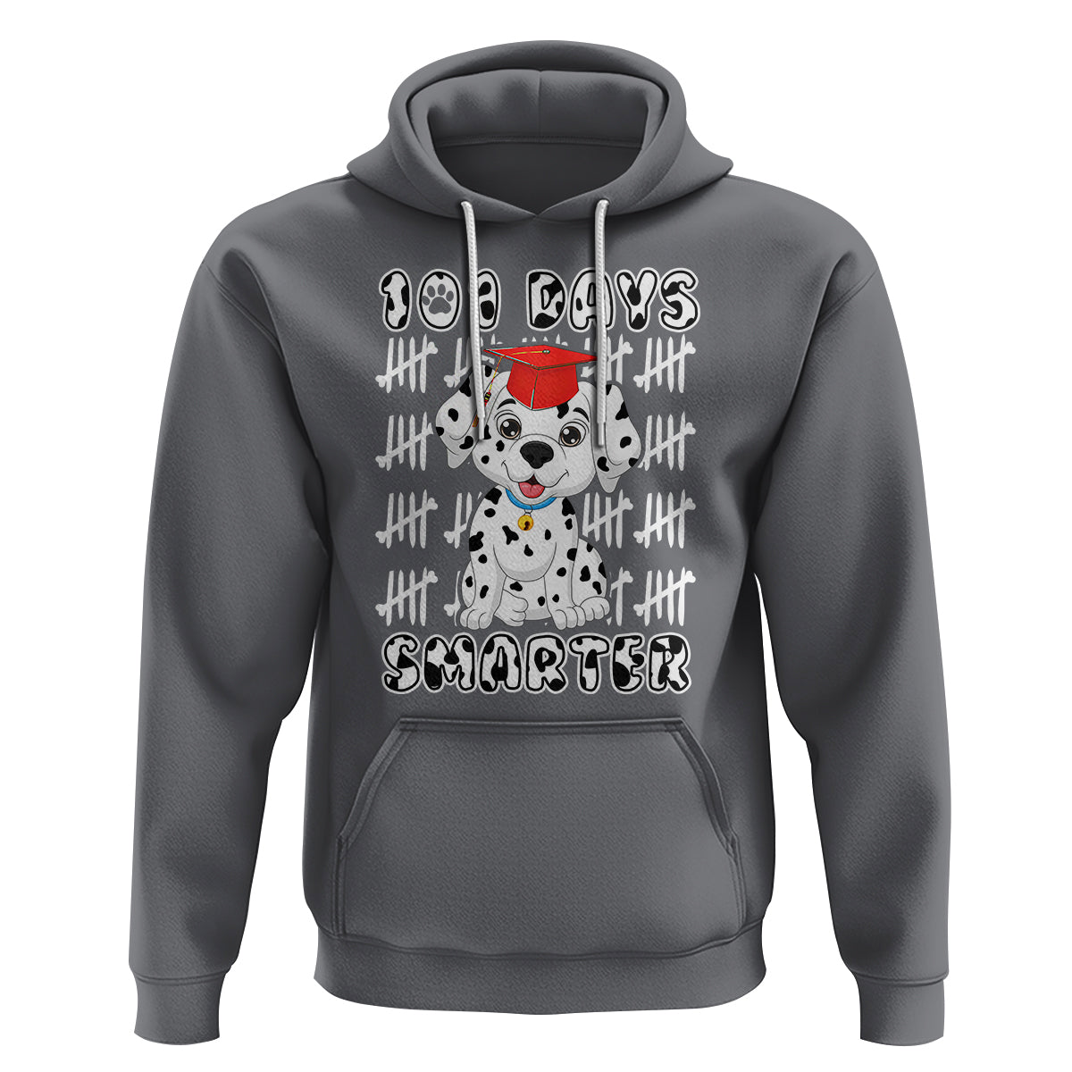 100th Day Of School Hoodie 101 Days Smarter Cute Dalmatian Dog - Wonder Print Shop