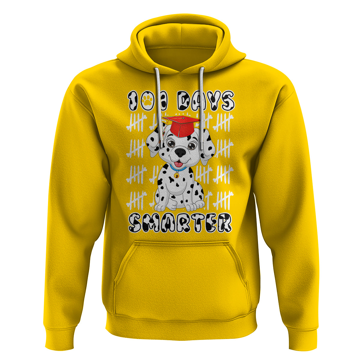 100th Day Of School Hoodie 101 Days Smarter Cute Dalmatian Dog - Wonder Print Shop