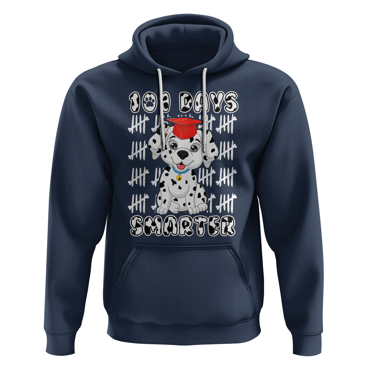 100th Day Of School Hoodie 101 Days Smarter Cute Dalmatian Dog - Wonder Print Shop