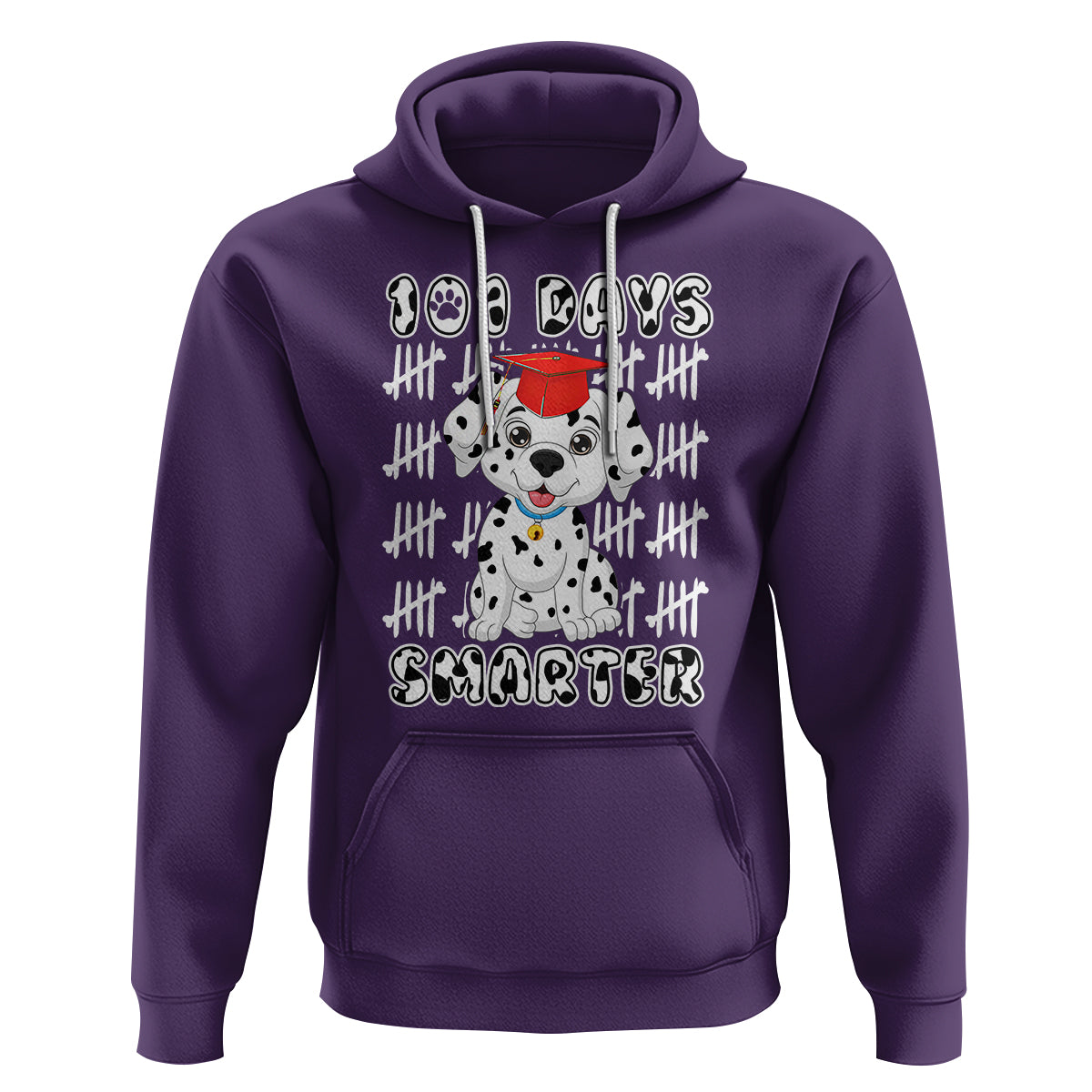 100th Day Of School Hoodie 101 Days Smarter Cute Dalmatian Dog - Wonder Print Shop