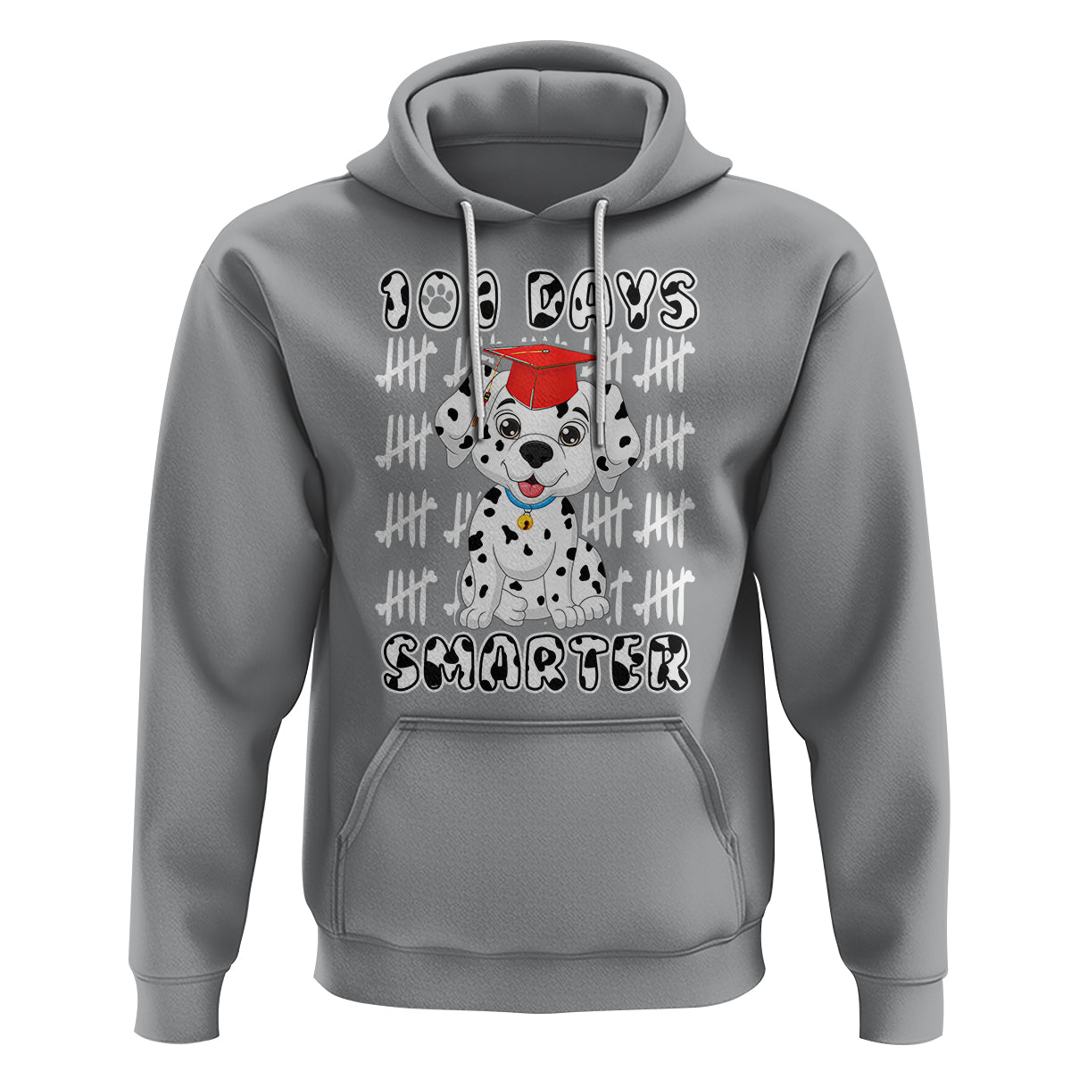 100th Day Of School Hoodie 101 Days Smarter Cute Dalmatian Dog - Wonder Print Shop