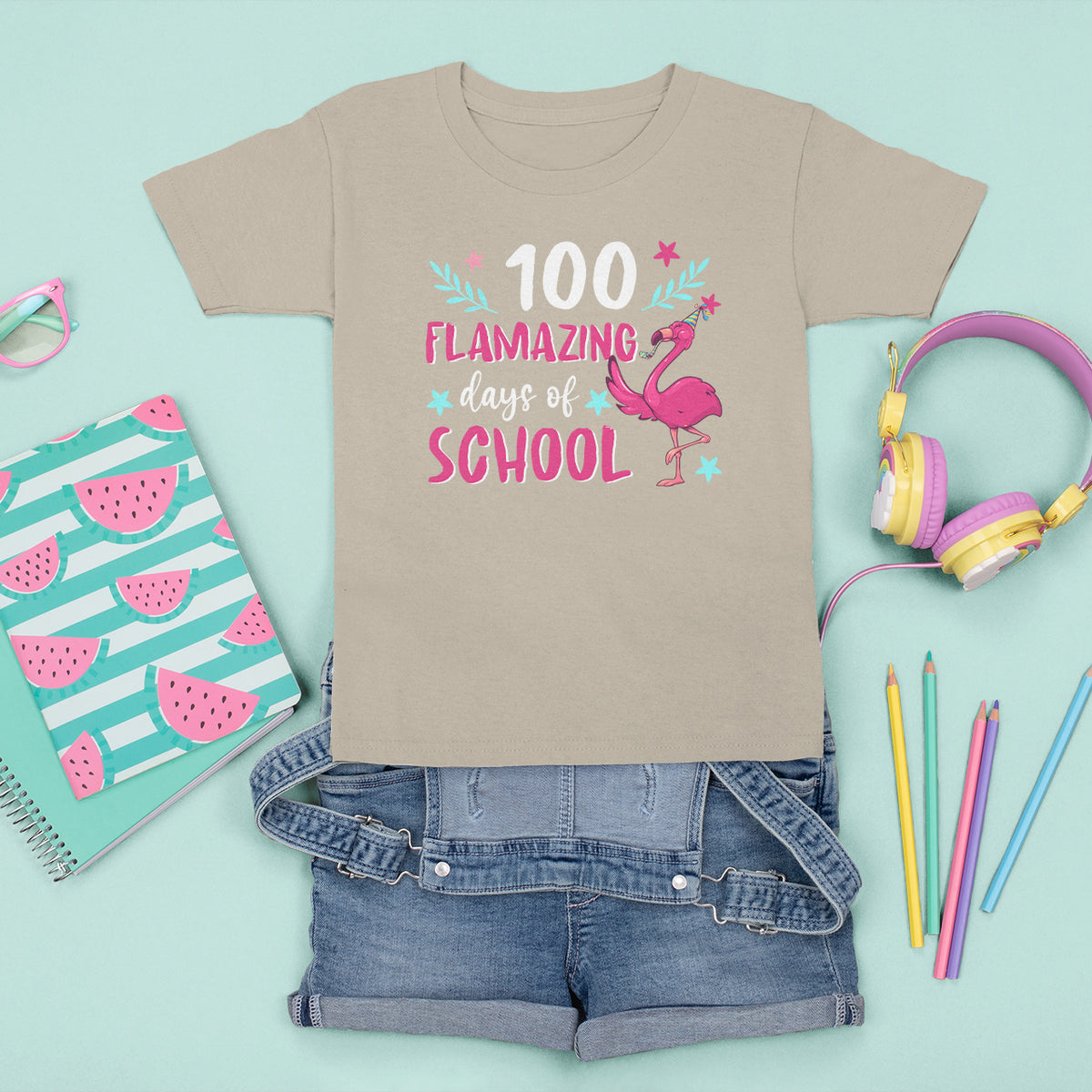 100th Day Of School T Shirt For Kid 100 Flamazing Days Flamingo - Wonder Print Shop