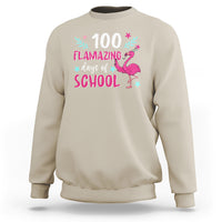 100th Day Of School Sweatshirt 100 Flamazing Days Flamingo - Wonder Print Shop