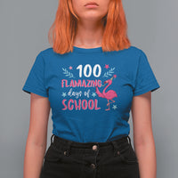 100th Day Of School T Shirt For Women 100 Flamazing Days Flamingo - Wonder Print Shop