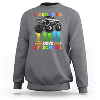 100th Day Of School Sweatshirt I Crushed 100 Days Monster Truck - Wonder Print Shop
