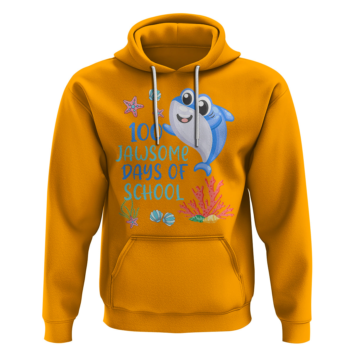 100th Day Of School Hoodie 100 Jawsome Days Funny Shark - Wonder Print Shop