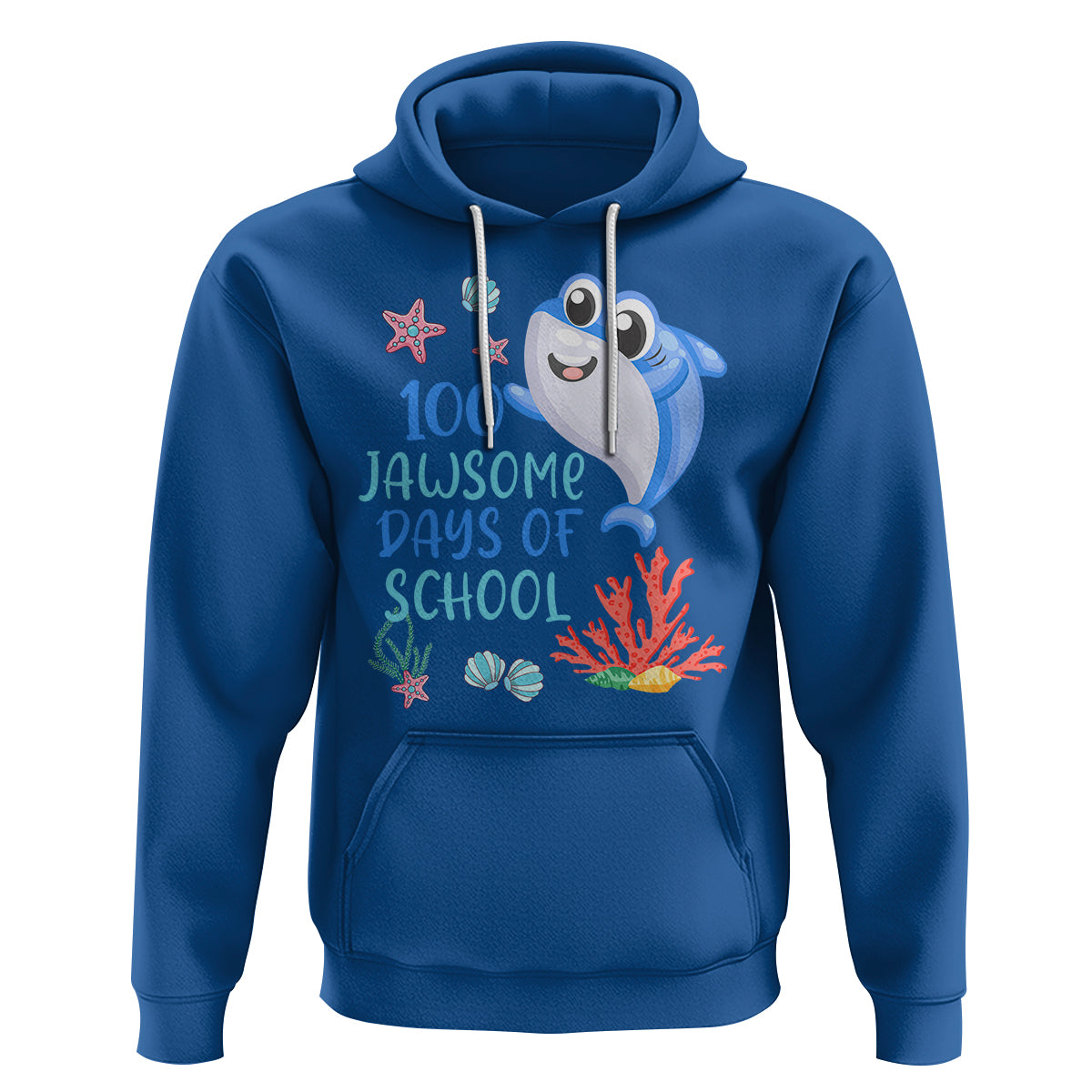 100th Day Of School Hoodie 100 Jawsome Days Funny Shark - Wonder Print Shop