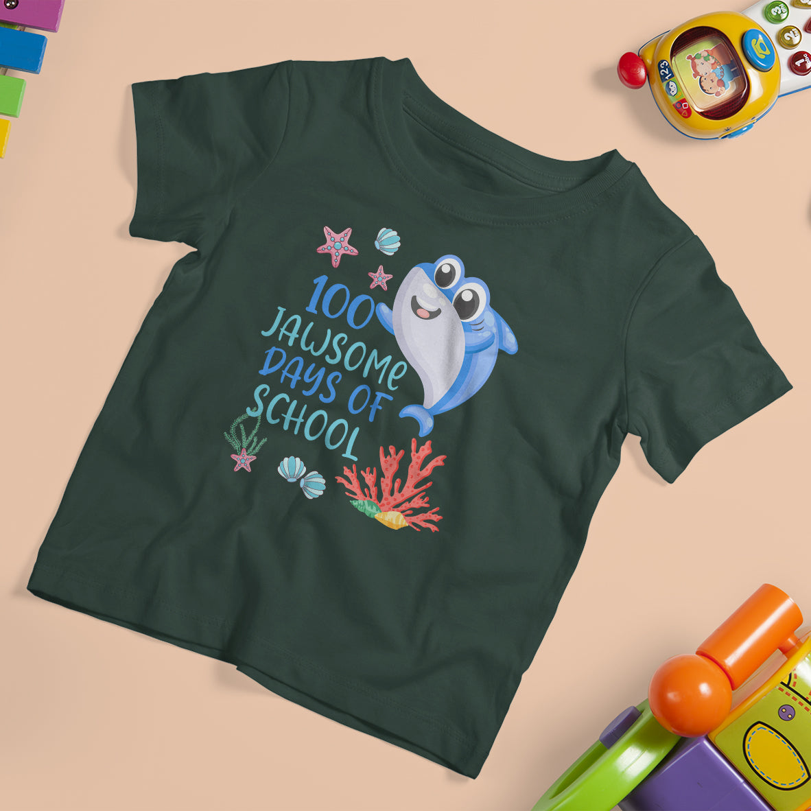 100th Day Of School T Shirt For Kid 100 Jawsome Days Funny Shark - Wonder Print Shop