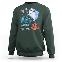 100th Day Of School Sweatshirt 100 Jawsome Days Funny Shark - Wonder Print Shop