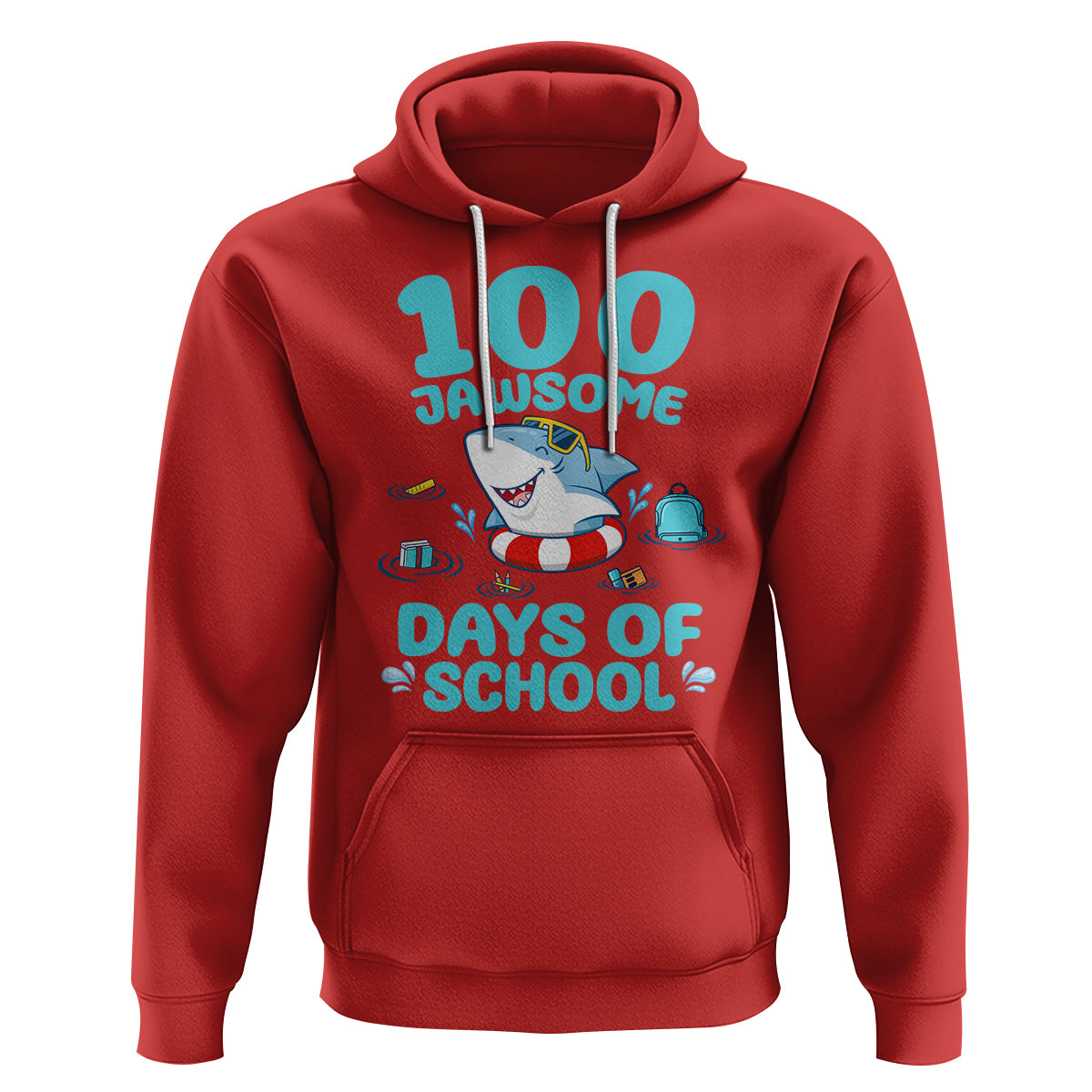 100th Day Of School Hoodie 100 Jawsome Days Funny Shark - Wonder Print Shop