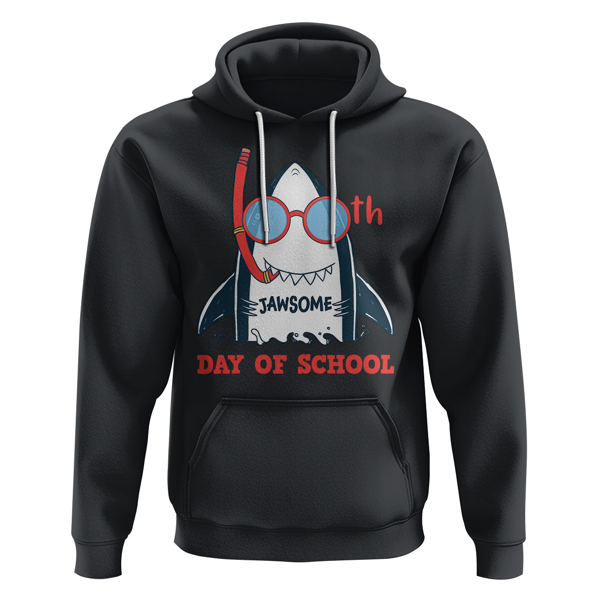 100th Day Of School Hoodie 100 Jawsome Days Funny Shark - Wonder Print Shop