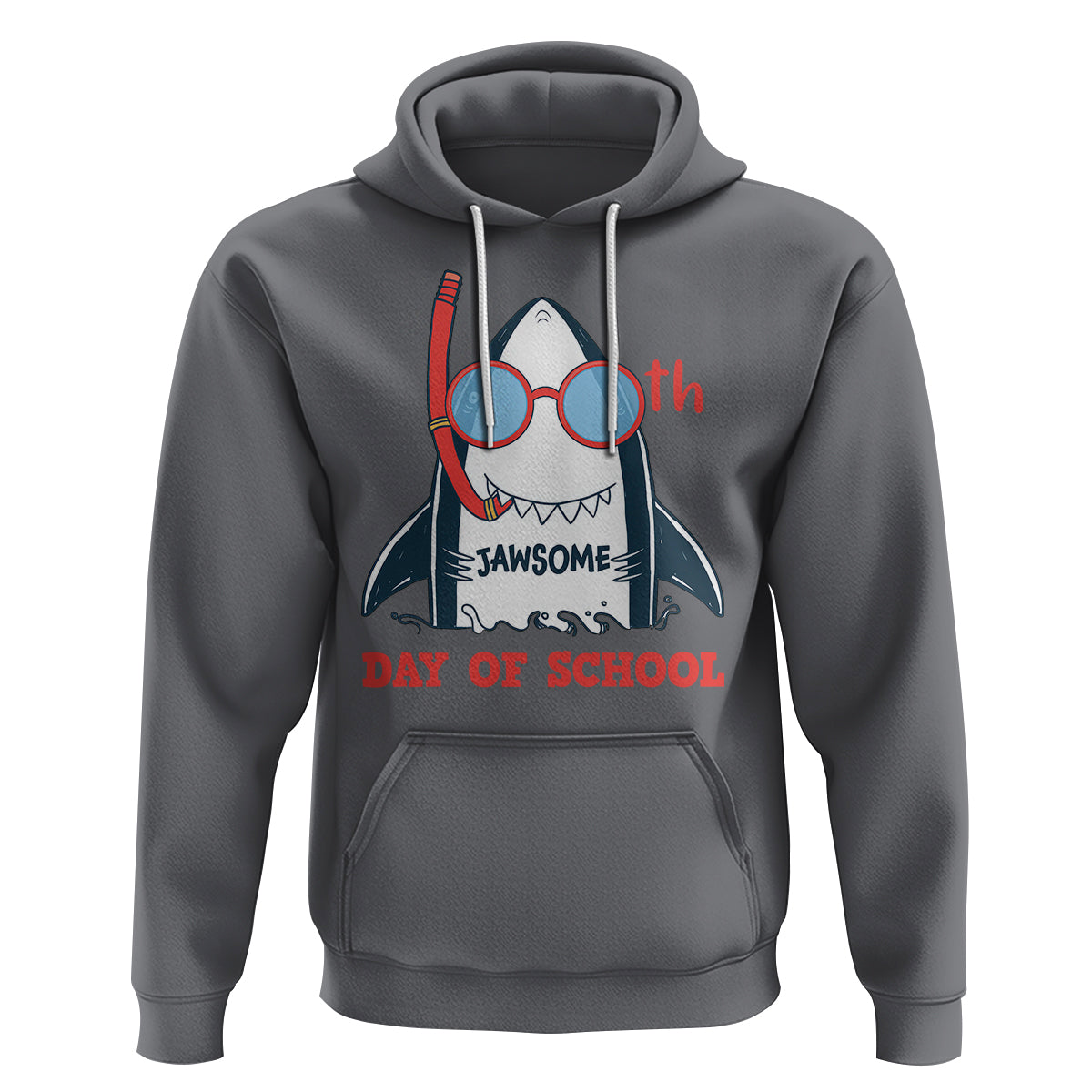 100th Day Of School Hoodie 100 Jawsome Days Funny Shark - Wonder Print Shop