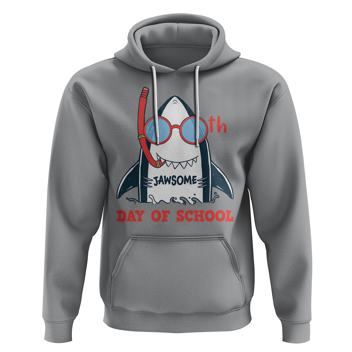 100th Day Of School Hoodie 100 Jawsome Days Funny Shark - Wonder Print Shop