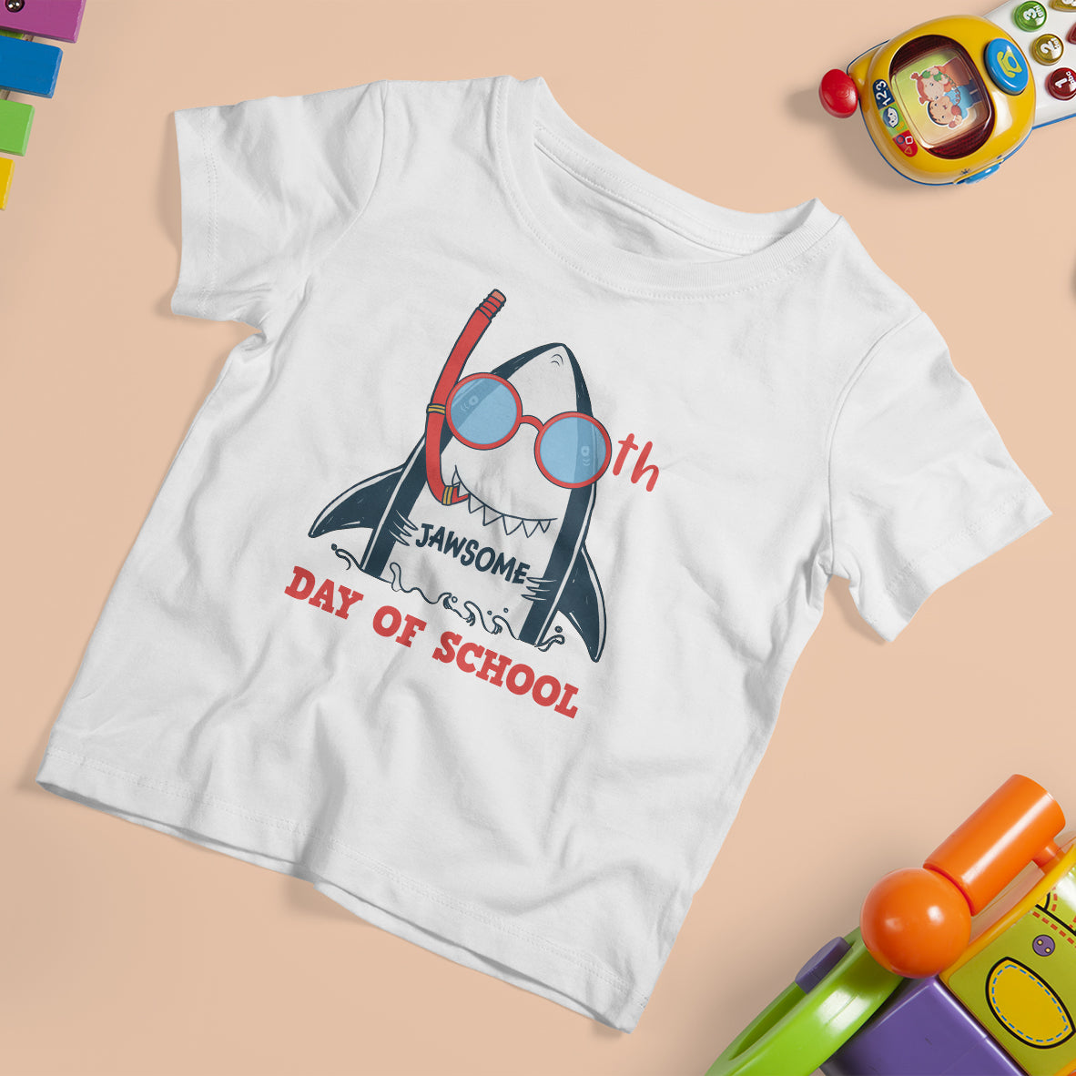 100th Day Of School T Shirt For Kid 100 Jawsome Days Funny Shark - Wonder Print Shop
