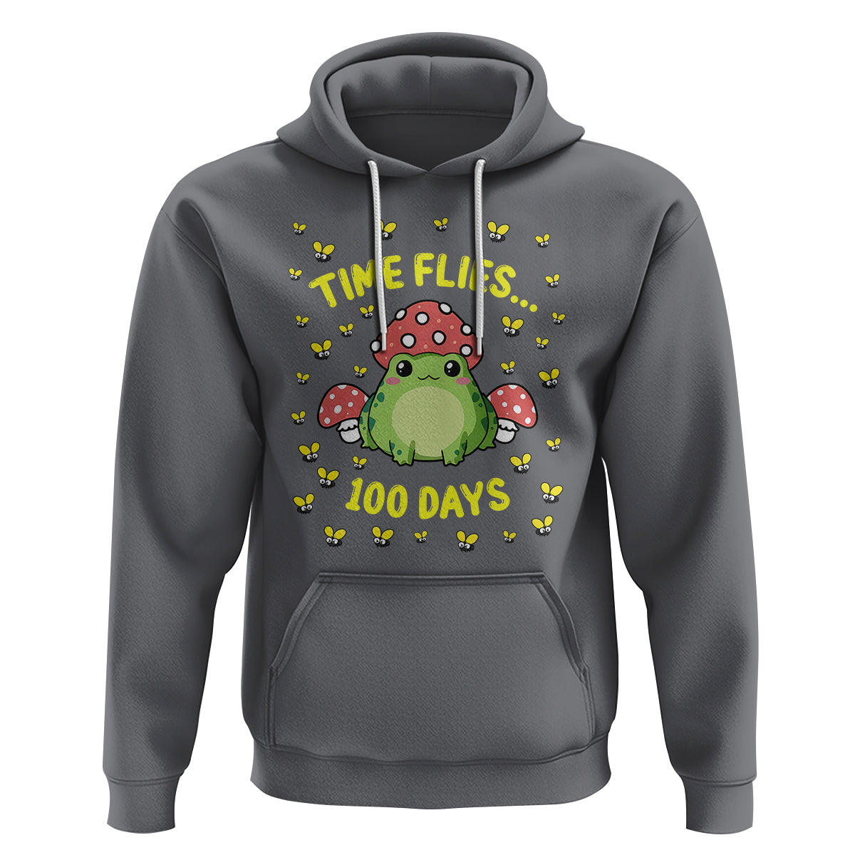 100th Day Of School Hoodie Time Flies Frog 100 Days - Wonder Print Shop