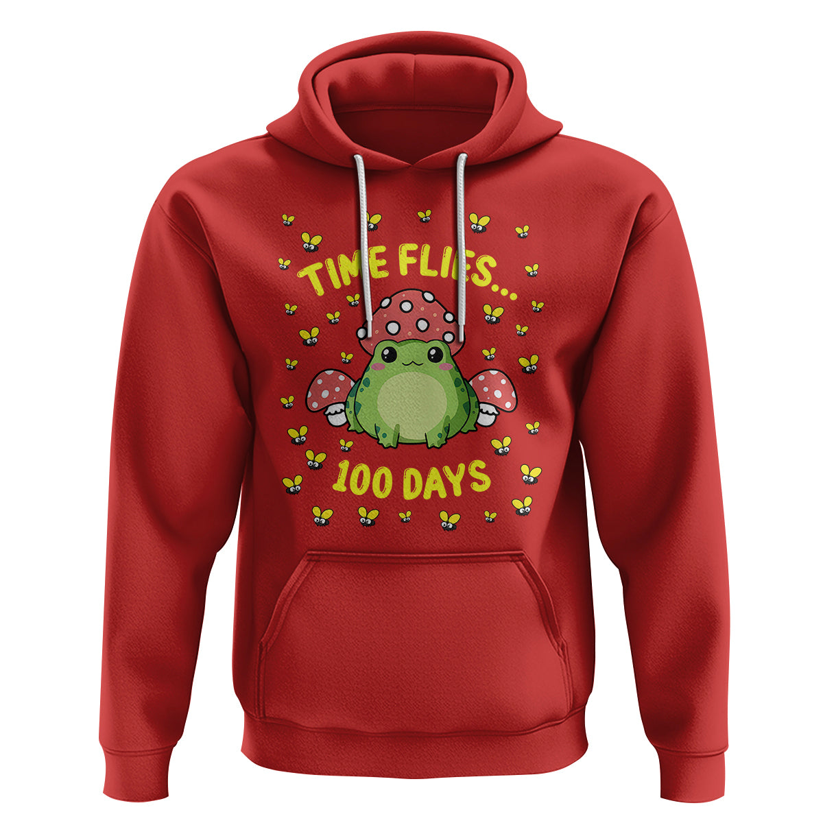 100th Day Of School Hoodie Time Flies Frog 100 Days - Wonder Print Shop