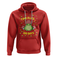 100th Day Of School Hoodie Time Flies Frog 100 Days - Wonder Print Shop