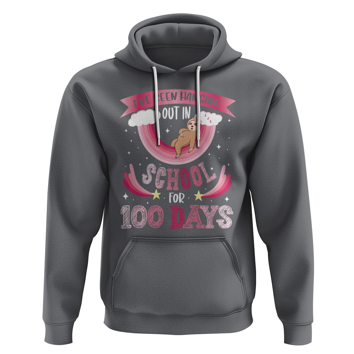 100th Day Of School Hoodie Hanging Out In School For 100 Days Funny Sloth - Wonder Print Shop