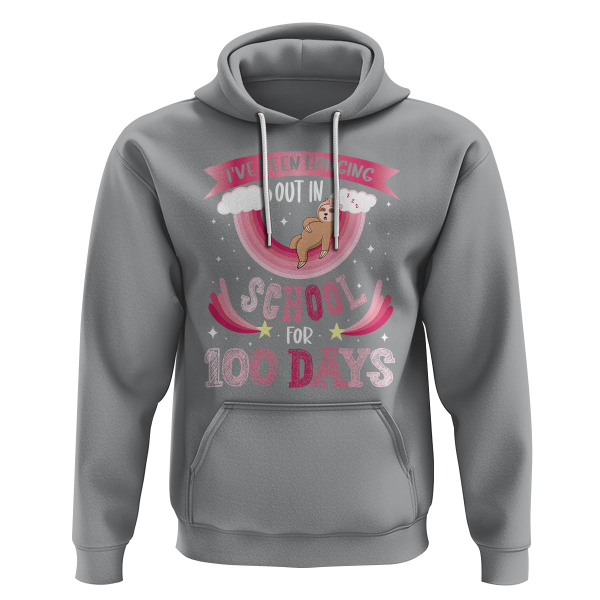 100th Day Of School Hoodie Hanging Out In School For 100 Days Funny Sloth - Wonder Print Shop
