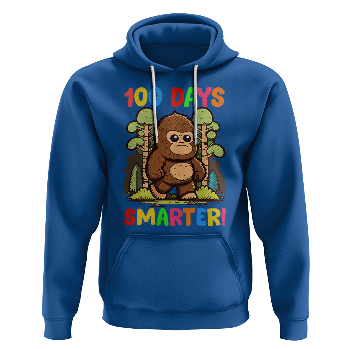 100th Day Of School Hoodie 100 Days Smarter Cute Bigfoot Sasquatch - Wonder Print Shop