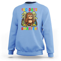 100th Day Of School Sweatshirt 100 Days Smarter Cute Bigfoot Sasquatch - Wonder Print Shop