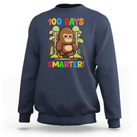 100th Day Of School Sweatshirt 100 Days Smarter Cute Bigfoot Sasquatch - Wonder Print Shop