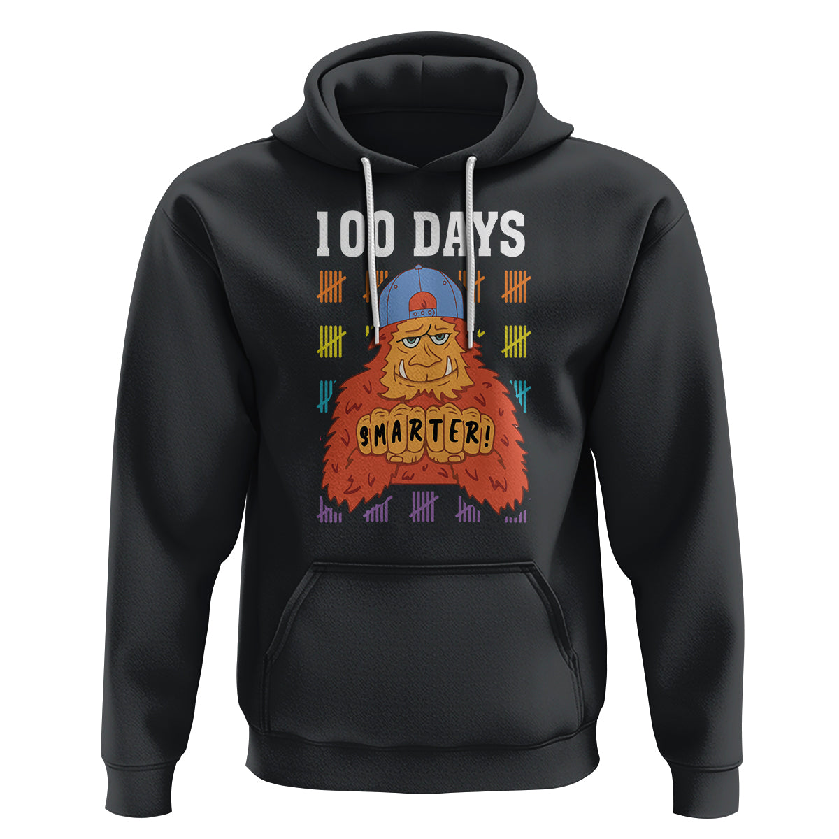 100th Day Of School Hoodie 101 Days Smarter Cool Bigfoot Sasquatch - Wonder Print Shop