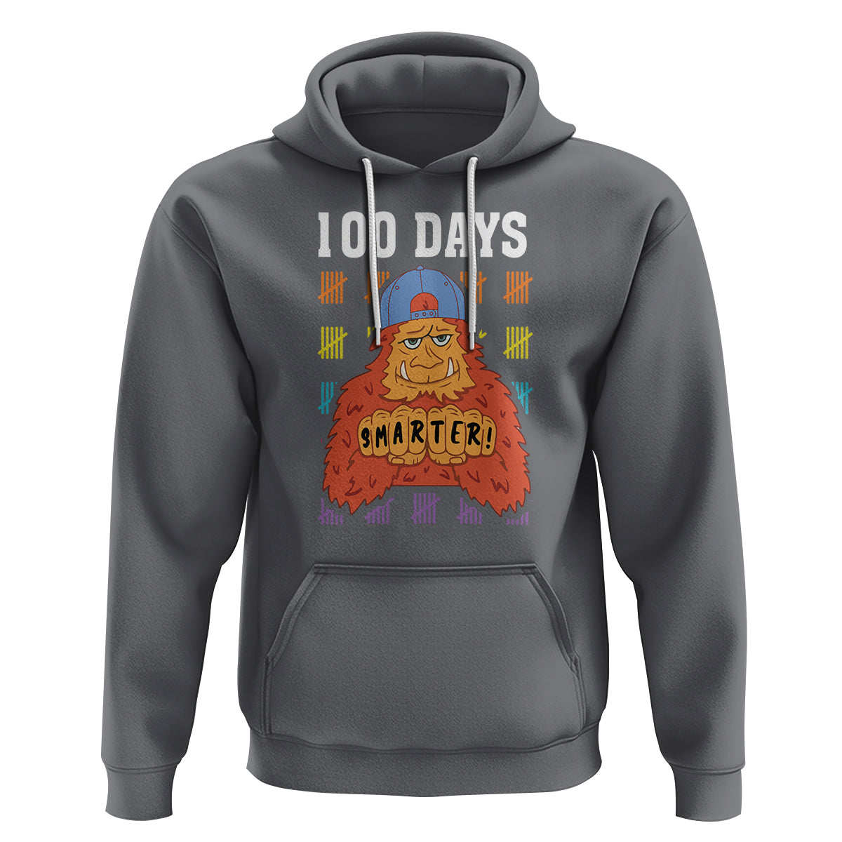 100th Day Of School Hoodie 101 Days Smarter Cool Bigfoot Sasquatch - Wonder Print Shop