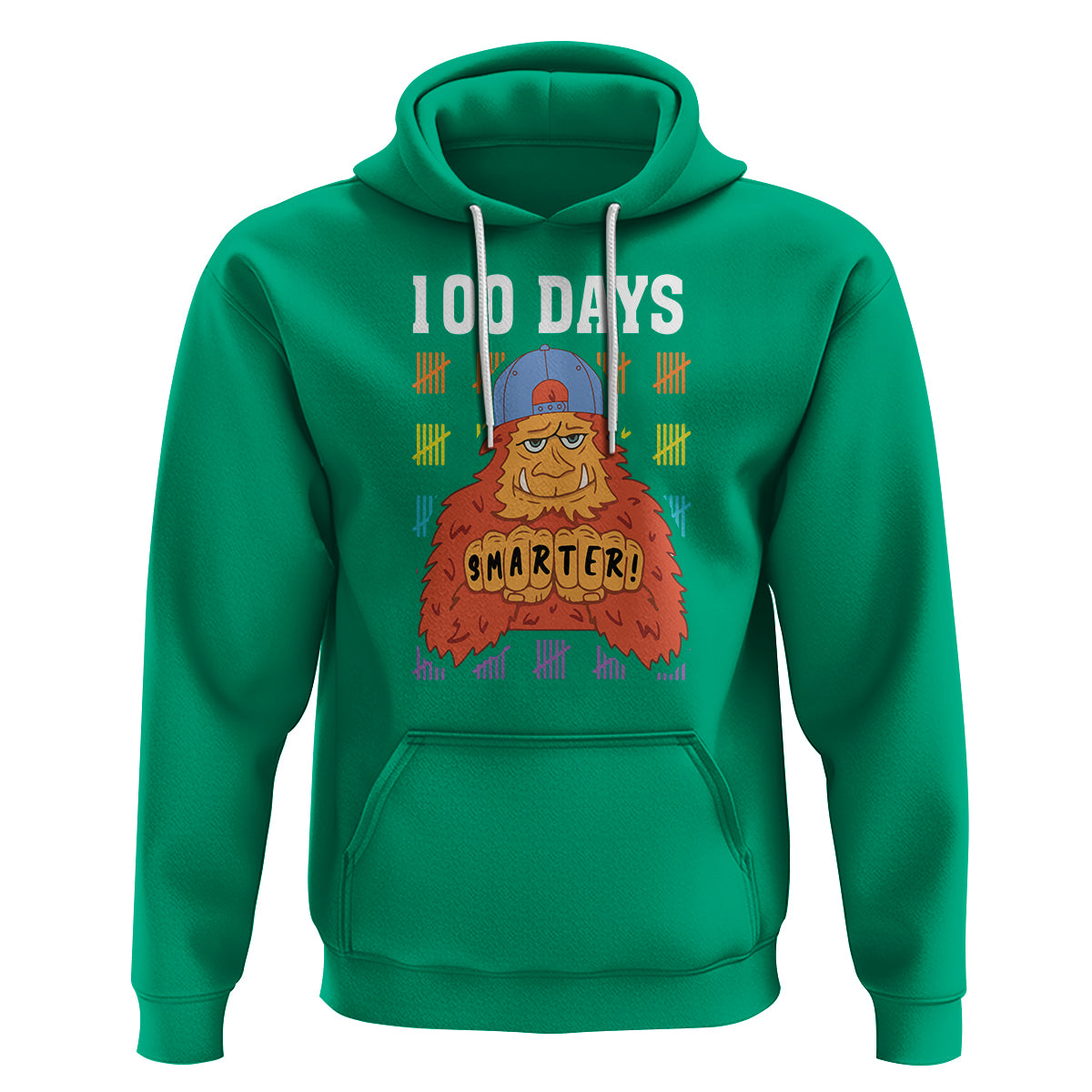 100th Day Of School Hoodie 101 Days Smarter Cool Bigfoot Sasquatch - Wonder Print Shop