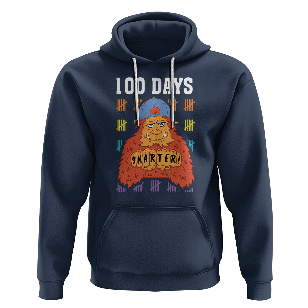 100th Day Of School Hoodie 101 Days Smarter Cool Bigfoot Sasquatch - Wonder Print Shop
