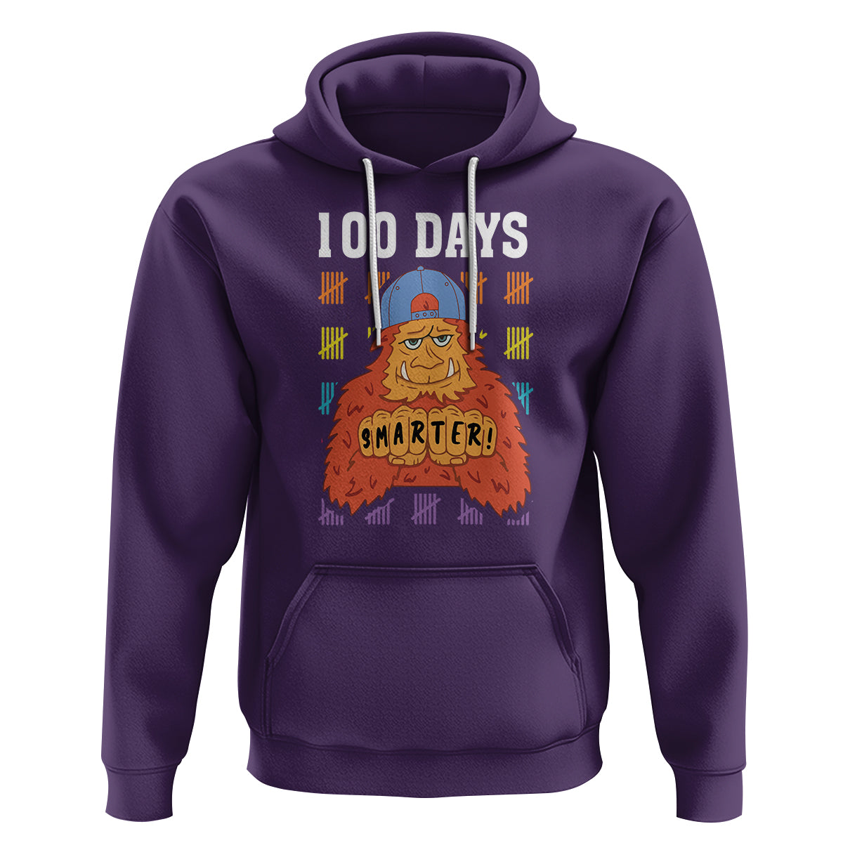 100th Day Of School Hoodie 101 Days Smarter Cool Bigfoot Sasquatch - Wonder Print Shop