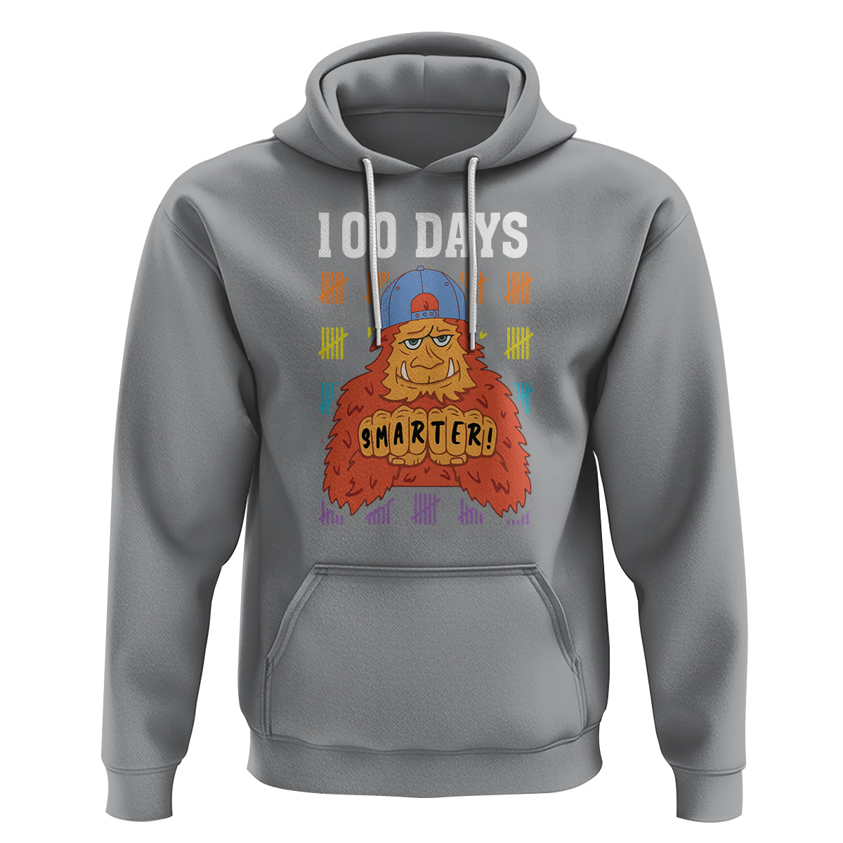 100th Day Of School Hoodie 101 Days Smarter Cool Bigfoot Sasquatch - Wonder Print Shop