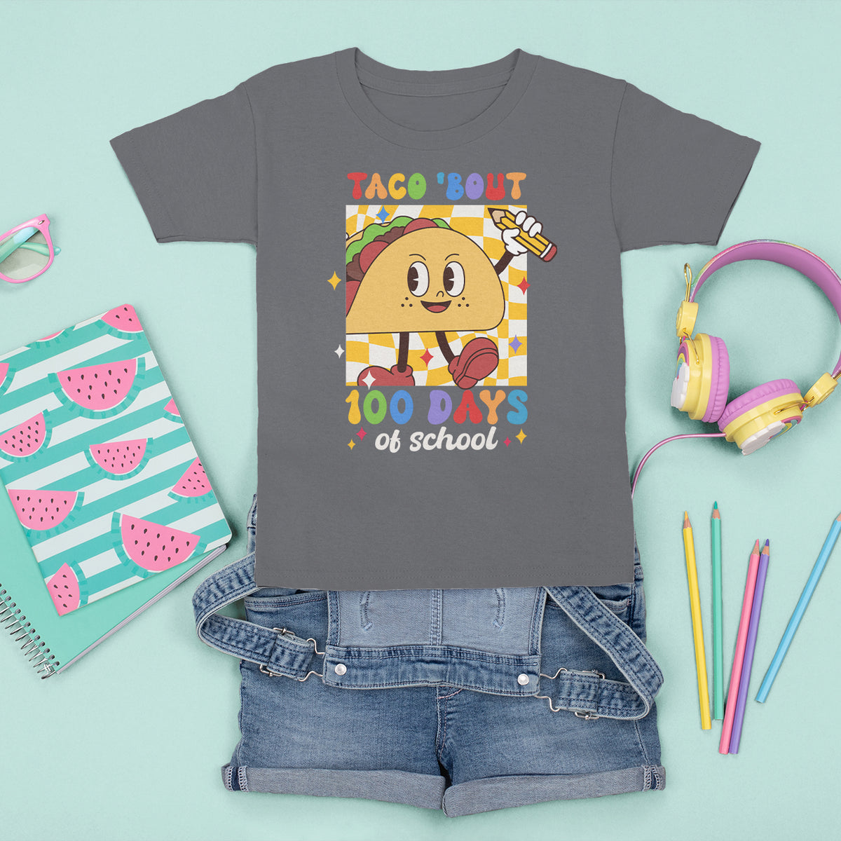 100th Day Of School T Shirt For Kid Taco Bout 100 Days Mexico Food - Wonder Print Shop