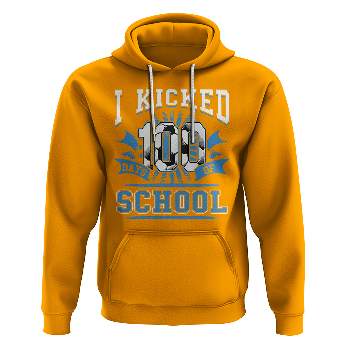 I Kicked 100 Days Of School Soccer Player Hoodie - Wonder Print Shop