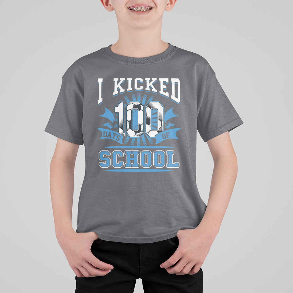 I Kicked 100 Days Of School Soccer Player T Shirt For Kid - Wonder Print Shop