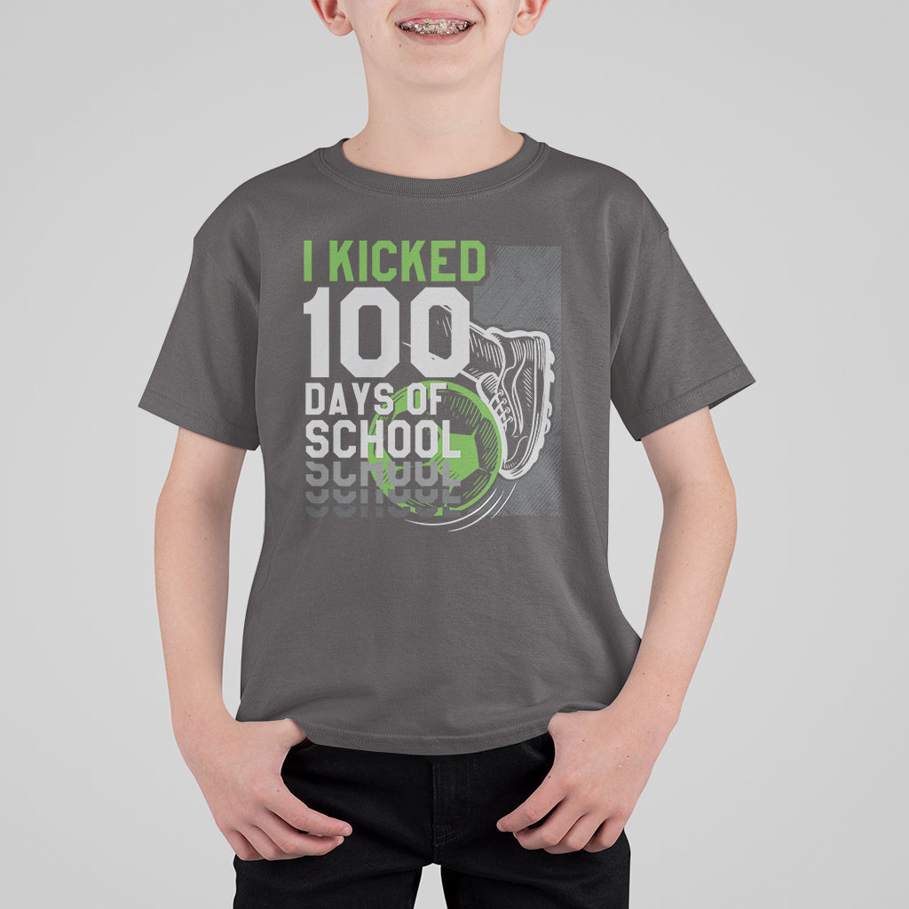 I Kicked 100 Days Of School Soccer Player T Shirt For Kid - Wonder Print Shop