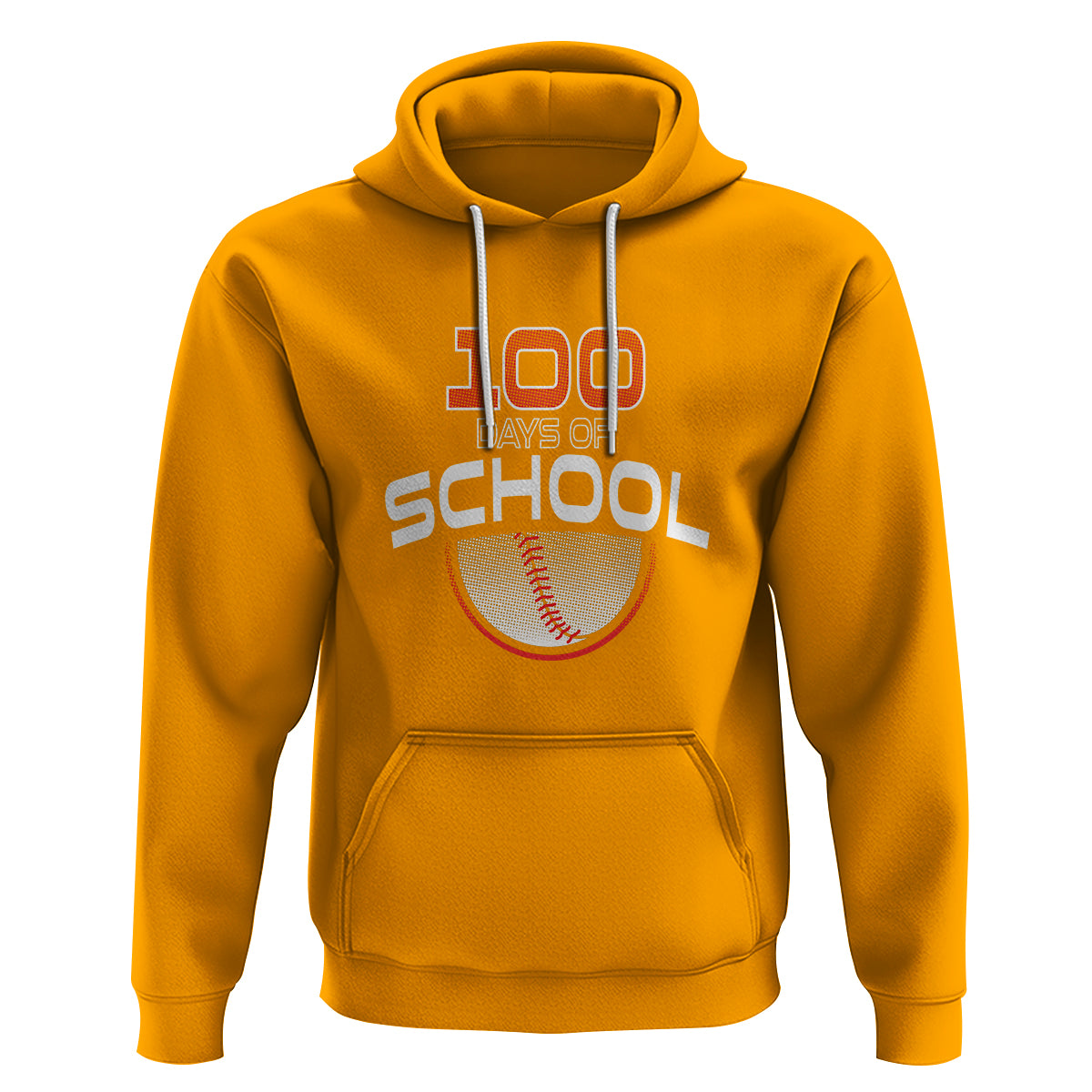 100th Day Of School Cool Baseball Player Hoodie - Wonder Print Shop