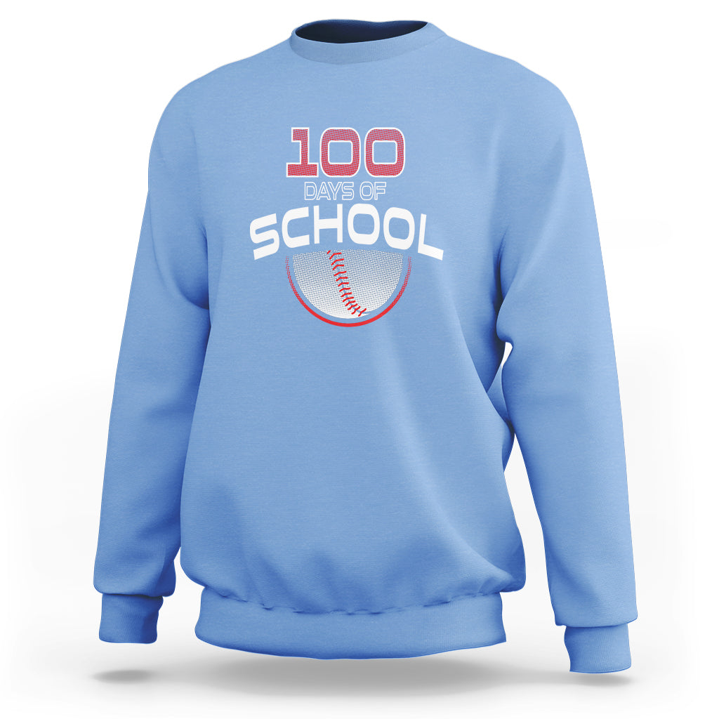 100th Day Of School Cool Baseball Player Sweatshirt - Wonder Print Shop