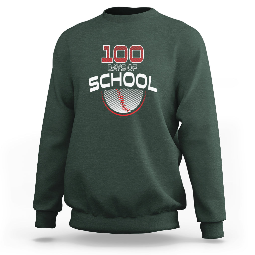 100th Day Of School Cool Baseball Player Sweatshirt - Wonder Print Shop