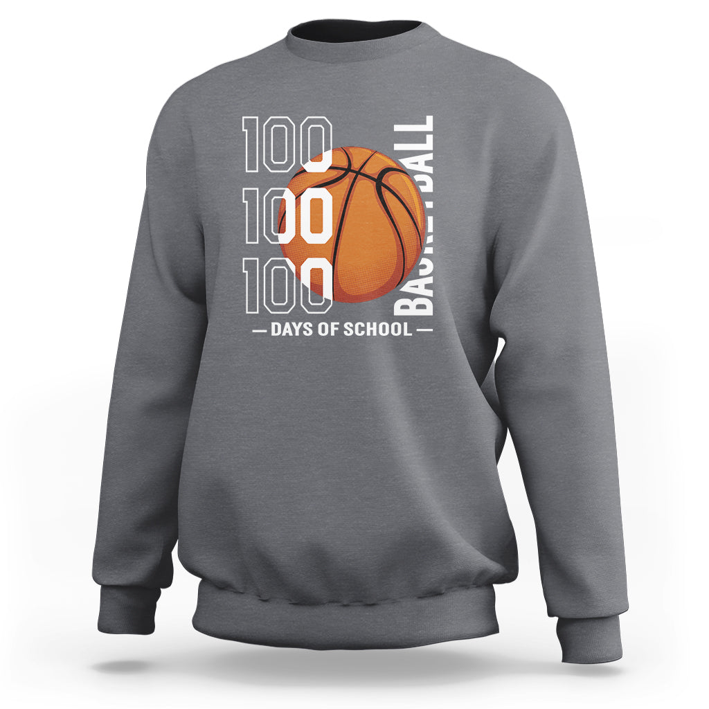 100th Day Of School Basketball Player Sweatshirt - Wonder Print Shop