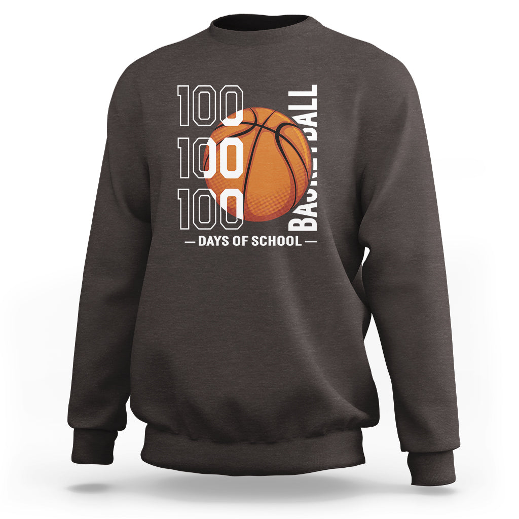 100th Day Of School Basketball Player Sweatshirt - Wonder Print Shop