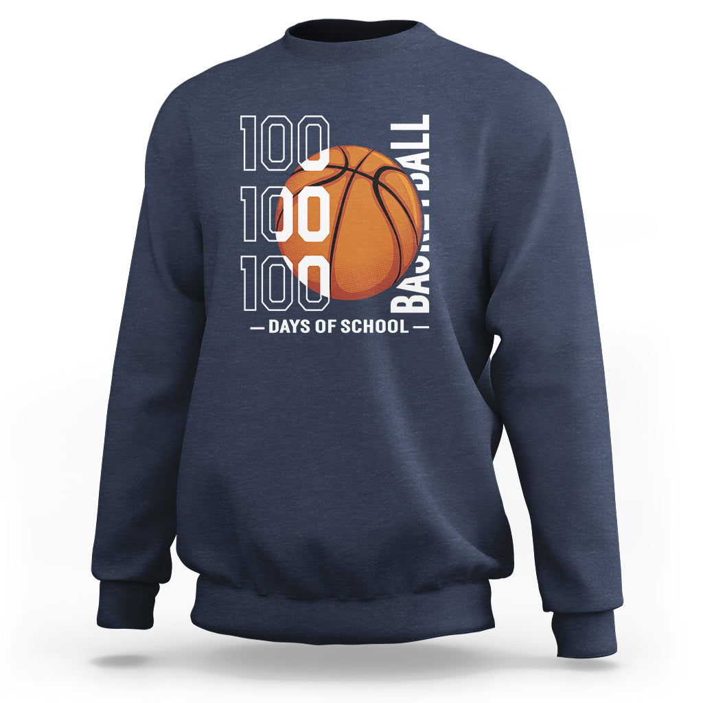 100th Day Of School Basketball Player Sweatshirt - Wonder Print Shop