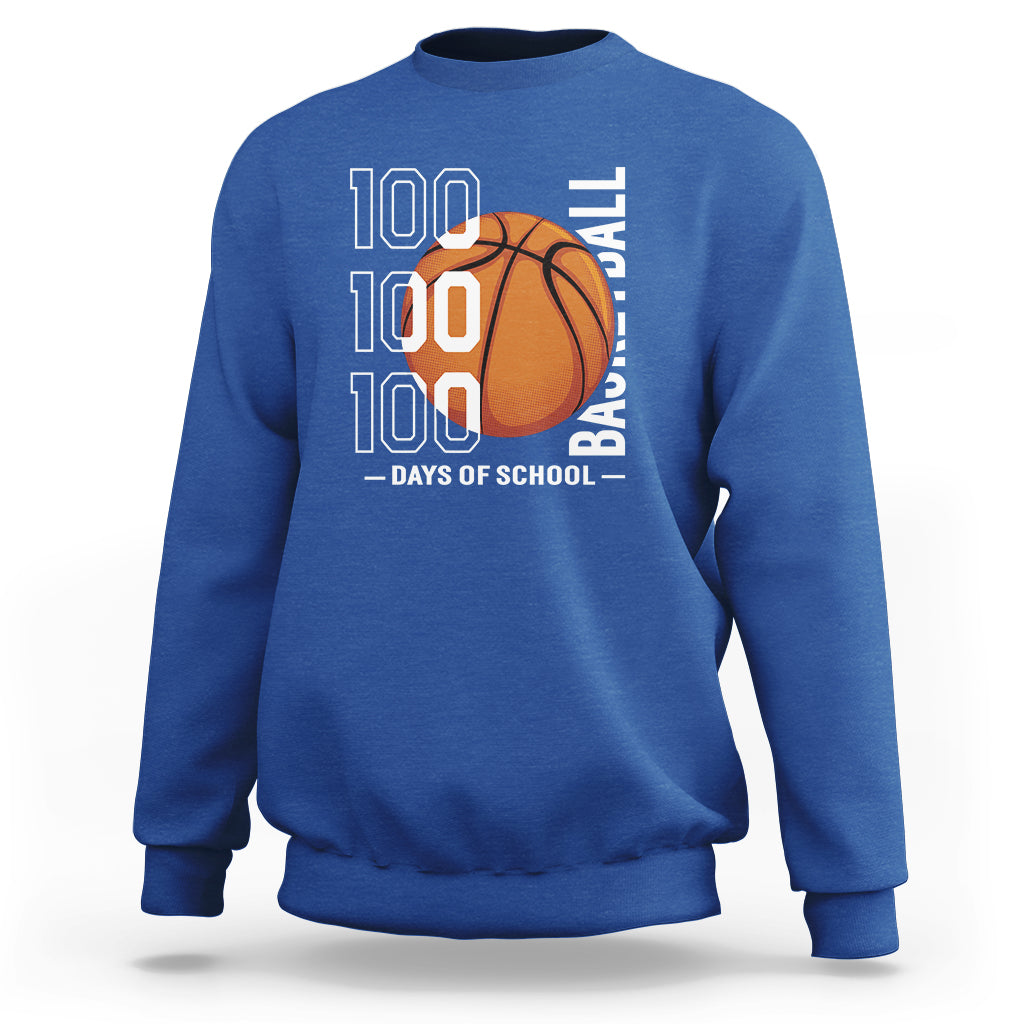 100th Day Of School Basketball Player Sweatshirt - Wonder Print Shop