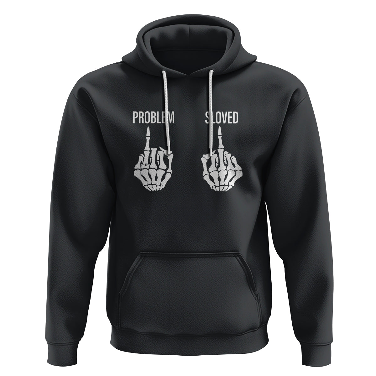 Funny Divorce Hoodie Problem is Solved Skeleton Hand Divorcee - Wonder Print Shop