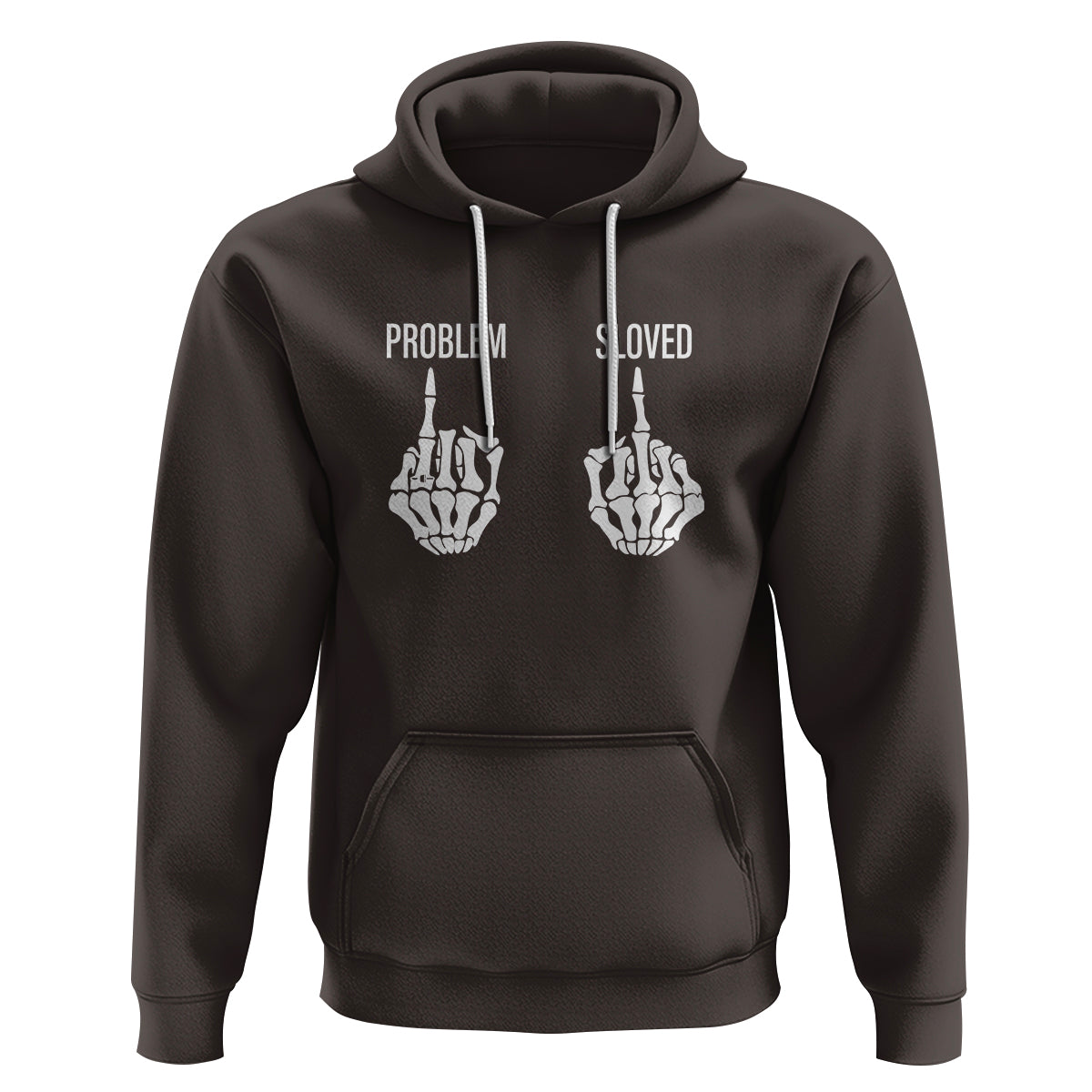 Funny Divorce Hoodie Problem is Solved Skeleton Hand Divorcee - Wonder Print Shop