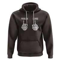 Funny Divorce Hoodie Problem is Solved Skeleton Hand Divorcee - Wonder Print Shop