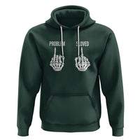 Funny Divorce Hoodie Problem is Solved Skeleton Hand Divorcee - Wonder Print Shop