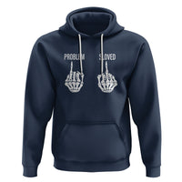 Funny Divorce Hoodie Problem is Solved Skeleton Hand Divorcee - Wonder Print Shop