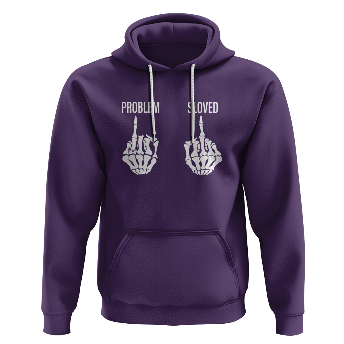 Funny Divorce Hoodie Problem is Solved Skeleton Hand Divorcee - Wonder Print Shop