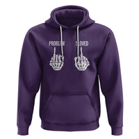 Funny Divorce Hoodie Problem is Solved Skeleton Hand Divorcee - Wonder Print Shop
